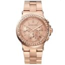 Michael Kors Ladies Mini Dylan Glitz Rose Gold Watch - MK5586
